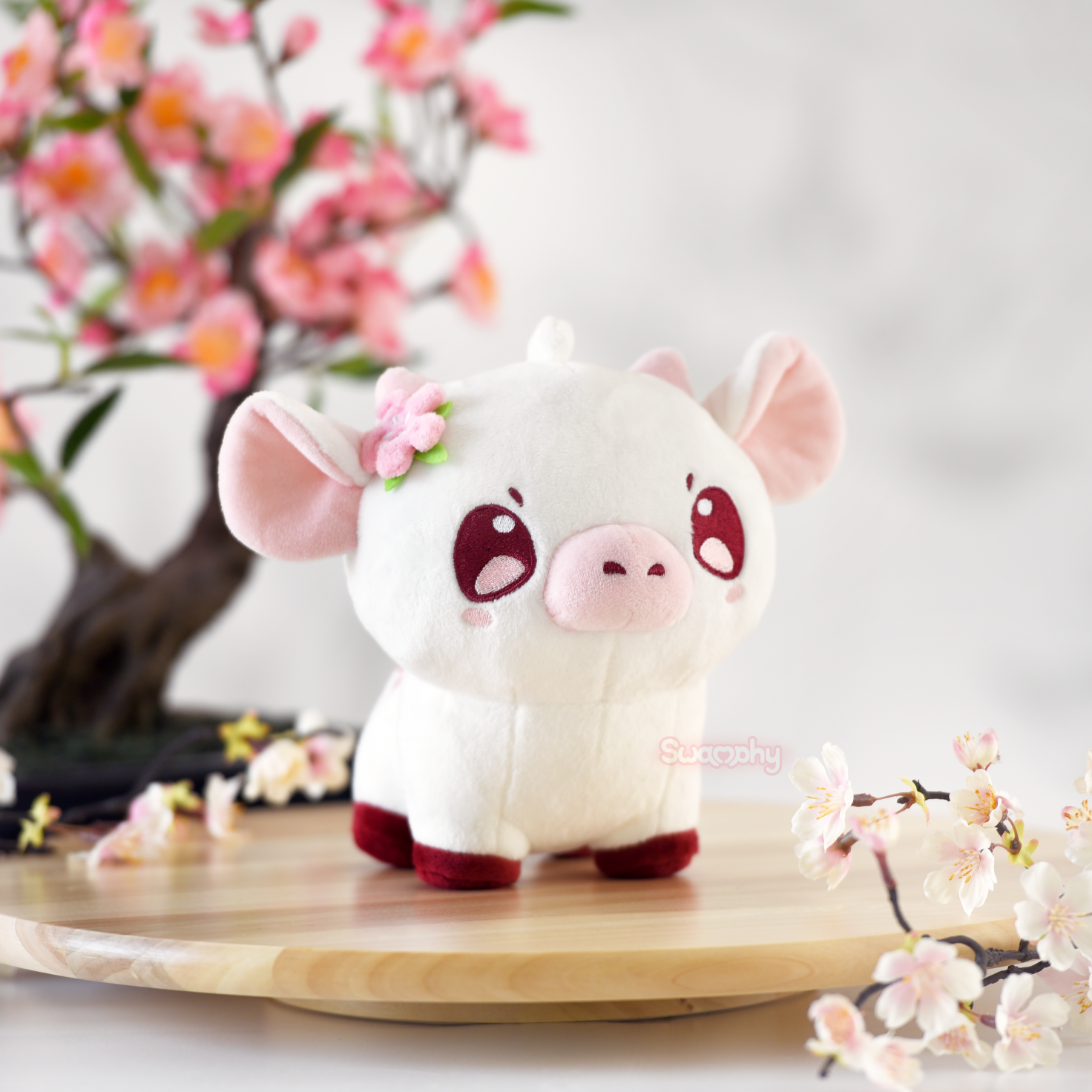 Cherry the Cherry Blossom Cow Plushie