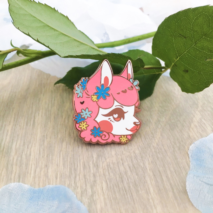 Floral Crossing Reese hard enamel pin