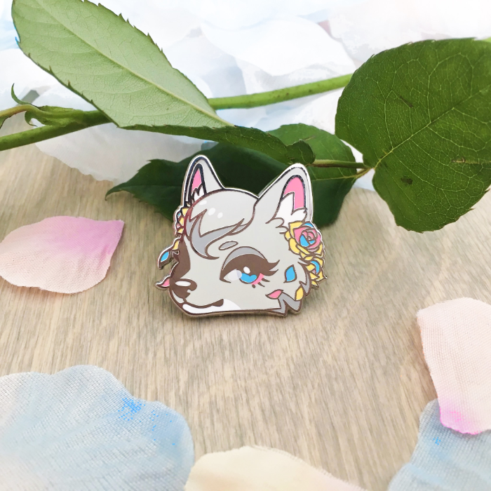 Floral Crossing Whitney hard enamel pin