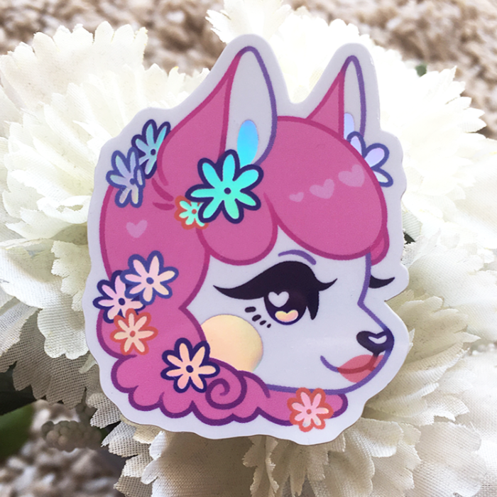 Holo vinyl sticker (ACNH Reese)