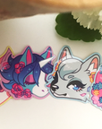 Collection of Floral Crossing vinyl stickers (Diana, Julian, Whitney, Reese)