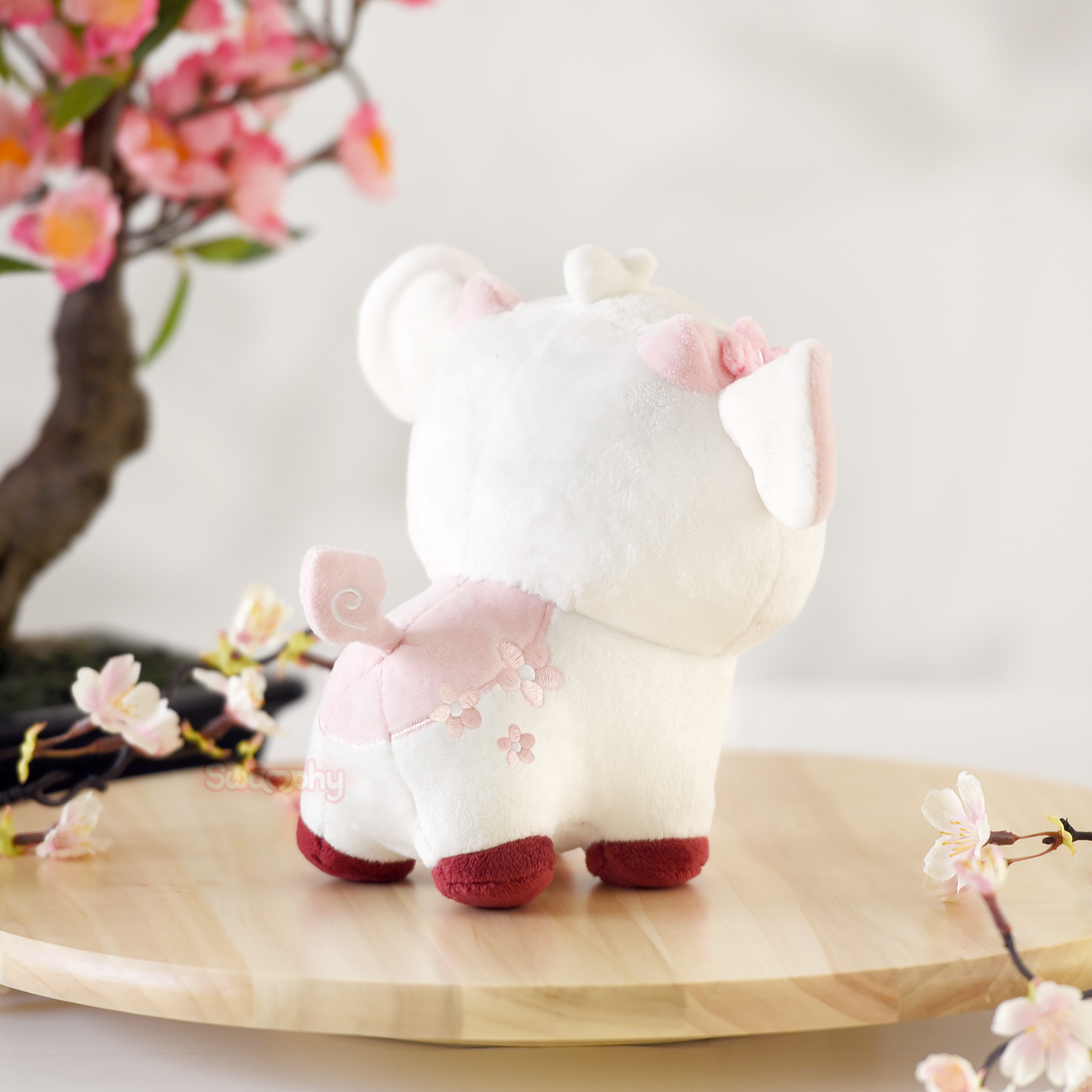 Cherry the Cherry Blossom Cow Plushie