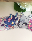 Floral Crossing holo vinyl sticker collection (Diana, Julian, Whitney, Reese)