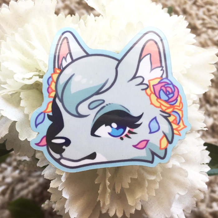 Floral Crossing vinyl sticker (ACNH Whitney)