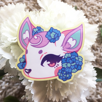 Floral Crossing vinyl sticker (ACNH Diana)